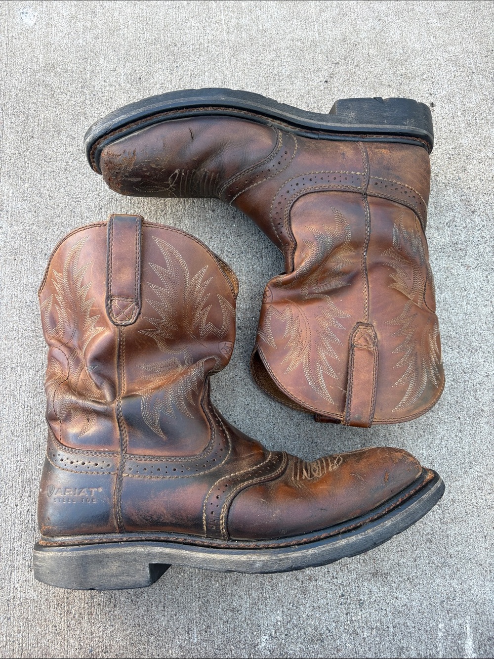 Ariat Sierra 10010134 Men's Size 9.5 D Brown Leather Steel Toe Work Boots